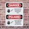 Signmission High Voltage Authorized Personnel Bilingual Danger Sign, Plastic, 7in W x 10in L, 2PK OS-2PACK-DS-P-710-VS-1340 - alternate 5
